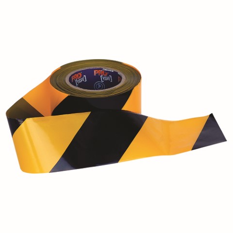 TAPE BARRIER 75MM X 100M YELLOW/BLACK